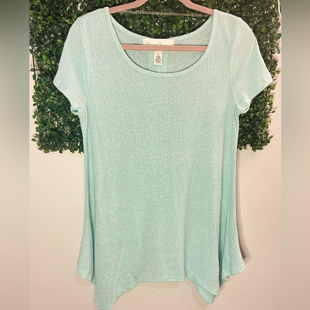 French laundry ribbed knitted short sleeve top size S